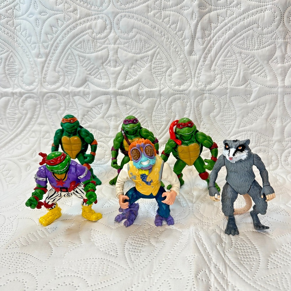 Vintage Playmates Teenage Mutant Ninja Turtles Action Figure Lot of 5 Splinter